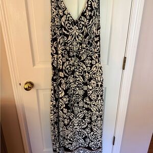 MSK Black and White Floral Maxi Dress